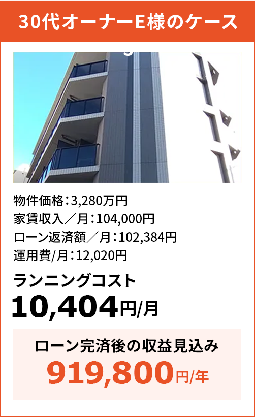 30代オーナーE様のケース