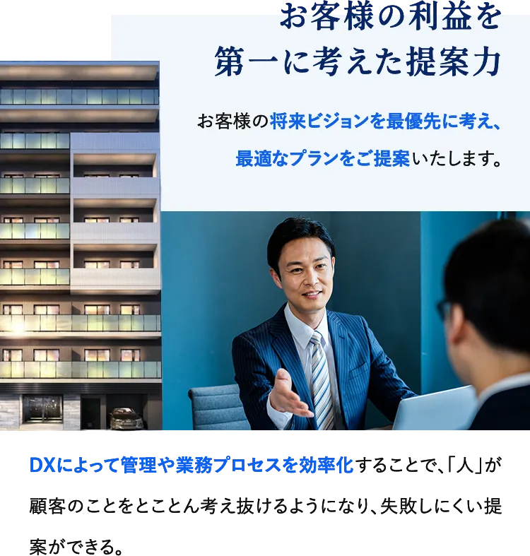 お客様の利益を第一に考えた提案力