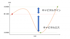 図１：キャピタルゲインとキャピタルロスの解説図